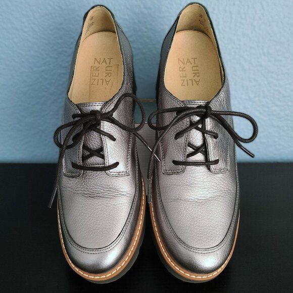 NATURALIZER ~ “Devin” Pewter Lace-Up Oxford ~ Like New 8M - Picture 6 of 13